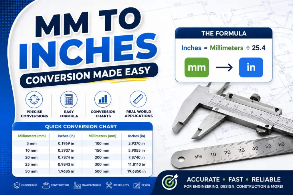 MM to Inches Converter with Formula and Conversion Table